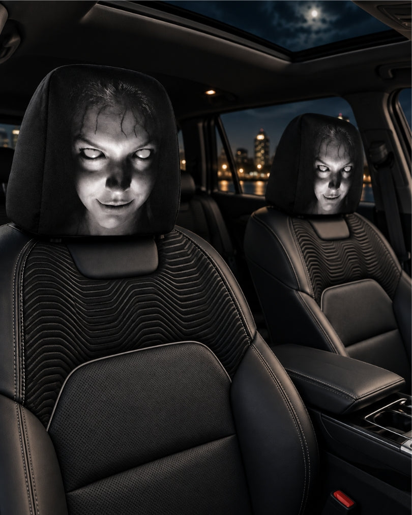 GrimRide™ Scary Car Headrest Covers – Pack of 2