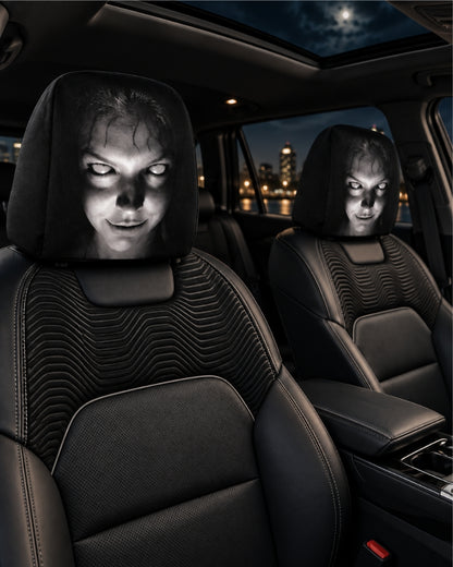 GrimRide™ Scary Car Headrest Covers – Pack of 2