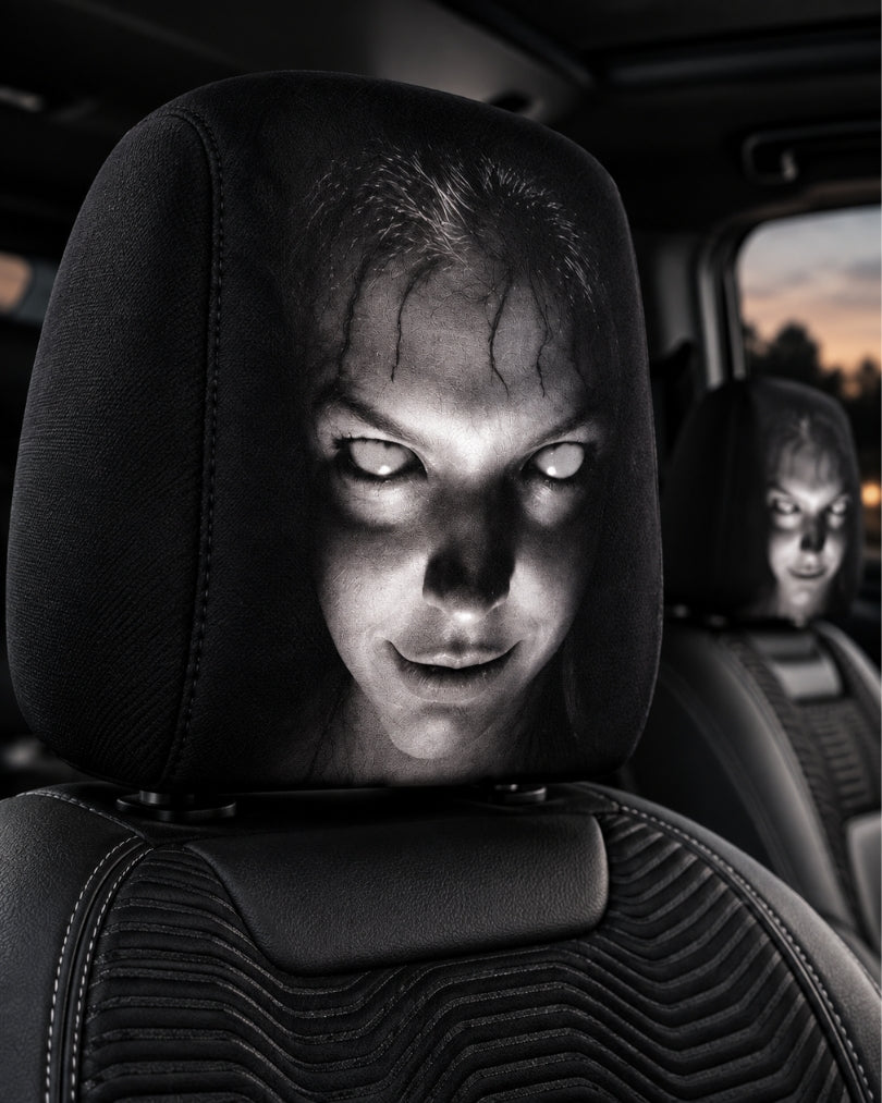 GrimRide™ Scary Car Headrest Covers – Pack of 2