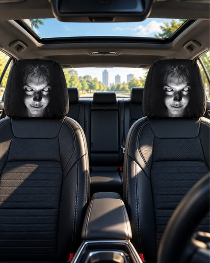 GrimRide™ Scary Car Headrest Covers – Pack of 2