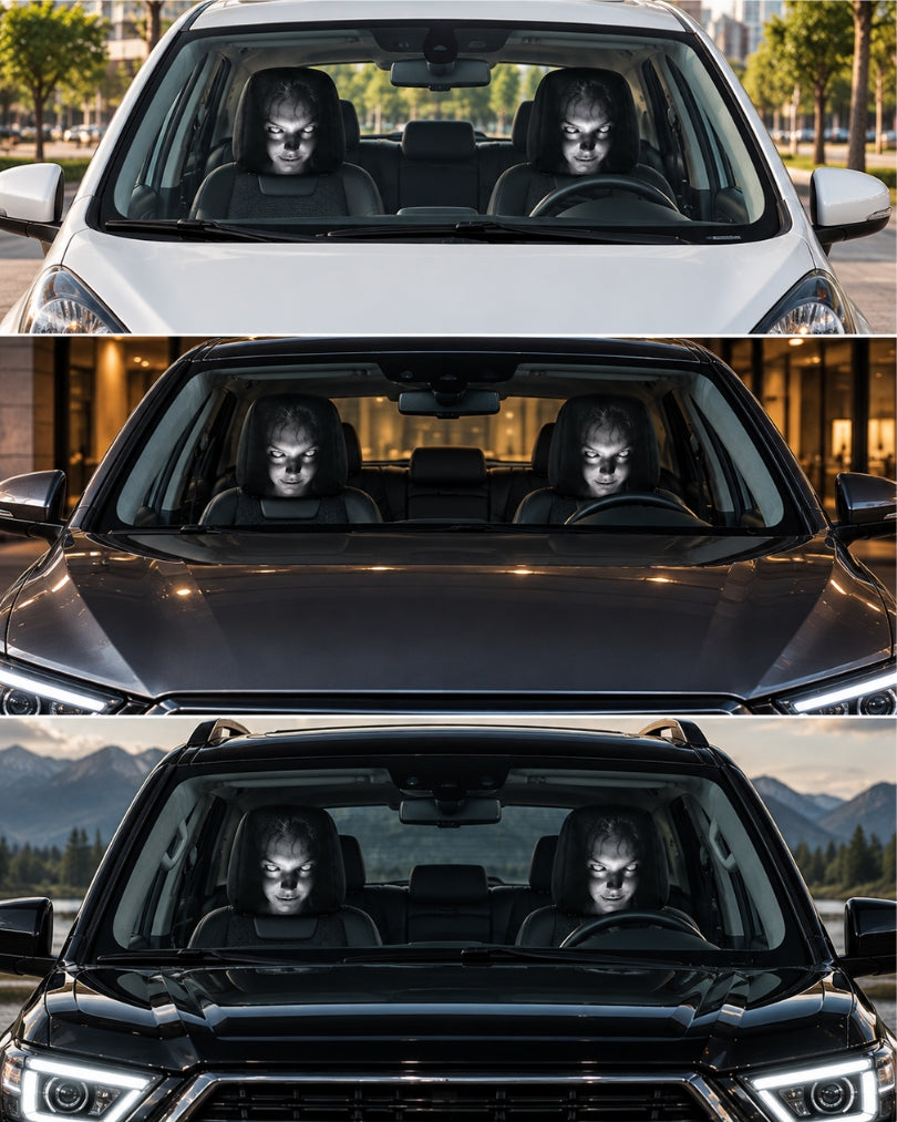 GrimRide™ Scary Car Headrest Covers – Pack of 2
