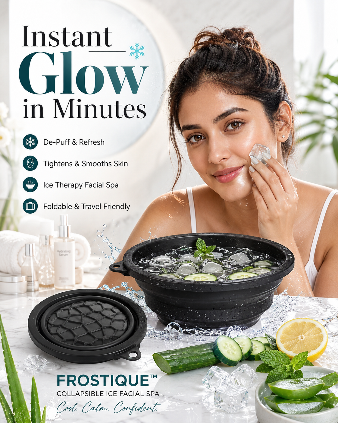 Frostique™ Collapsible Ice Facial Spa – Instant Glow & De-Puff Therapy