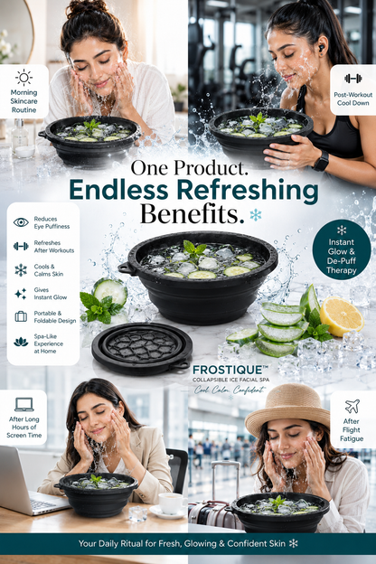 Frostique™ Collapsible Ice Facial Spa – Instant Glow & De-Puff Therapy