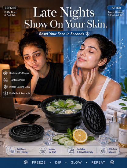 Frostique™ Collapsible Ice Facial Spa – Instant Glow & De-Puff Therapy