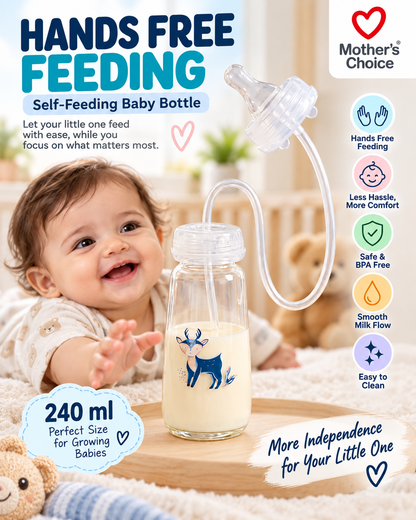 Baby Feeding Bottle with Weighted Straw