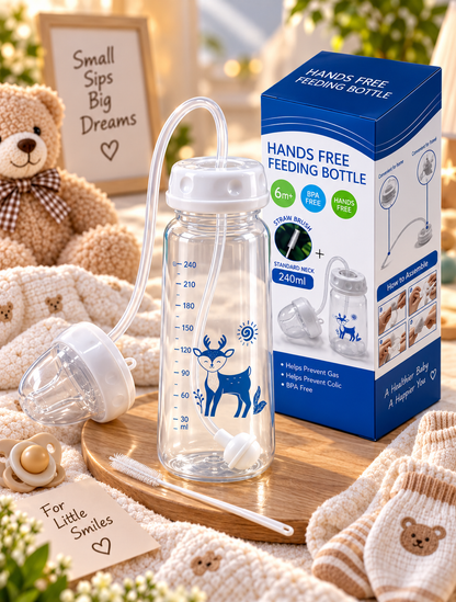 Baby Feeding Bottle with Weighted Straw