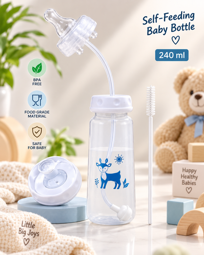 Baby Feeding Bottle with Weighted Straw